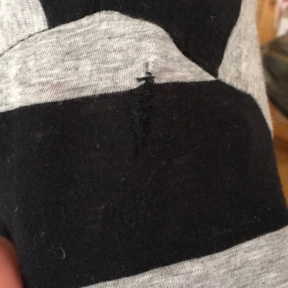 Rag & Bone grey & black striped cotton SS T-shirt. - Picture 7 of 8